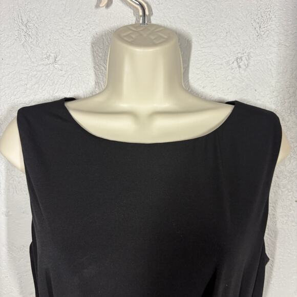 Ellen Tracy Formal Dress Gown Sleeveless Floral Organza Skirt Black - 8 - Picture 6 of 10